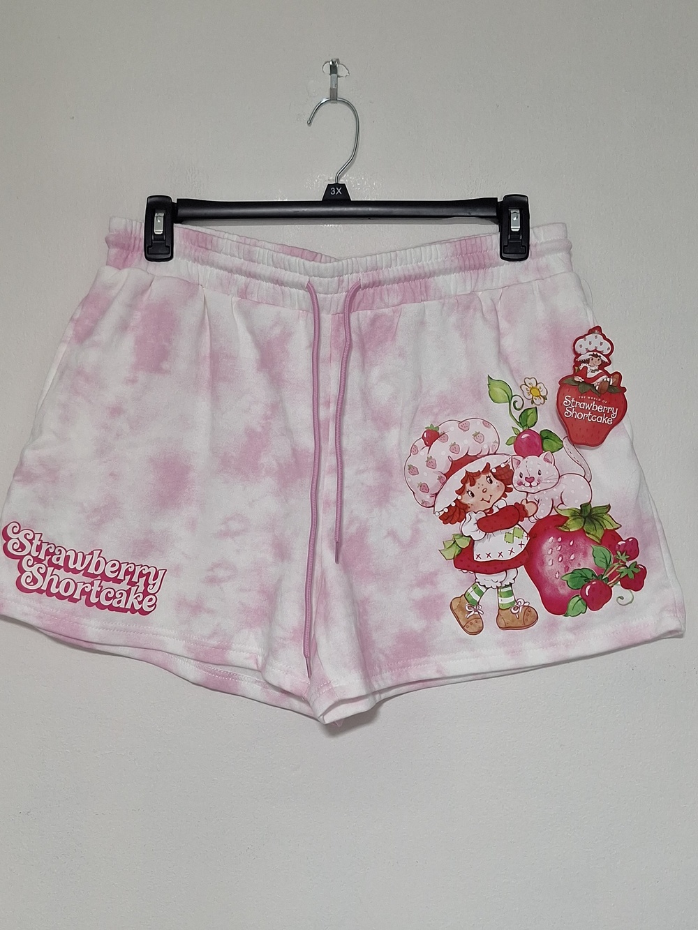 Strawberry Shortcake Pink and White Character Print Shorts - Picture 1 of 6
